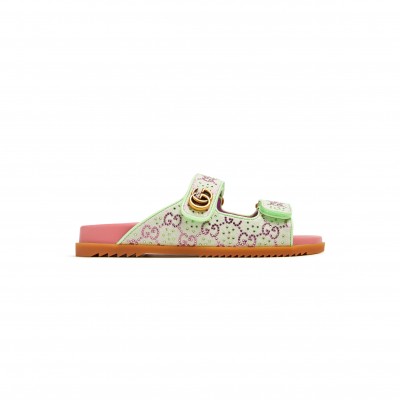 GUCCI DOUBLE G CRYSTAL SANDALS 780066